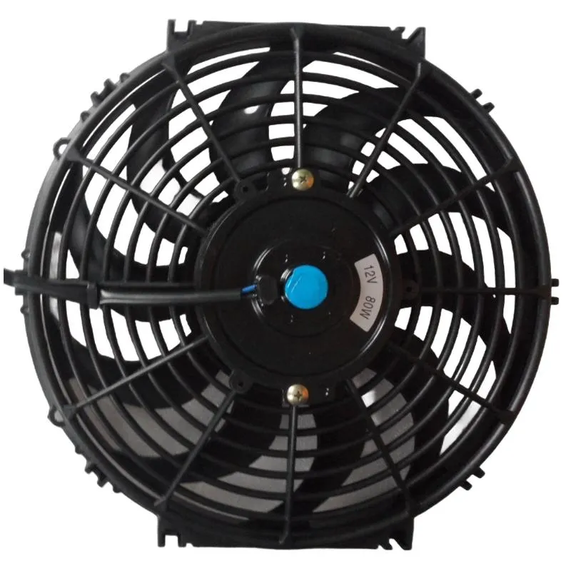 12-Inch 80W Universal Radiator Fan with Square Frame and Curved Blades
